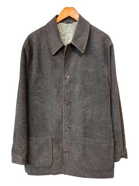 Baracuta Brown Car Coat Jacket Large Made in Turkey Classic Wool Blend